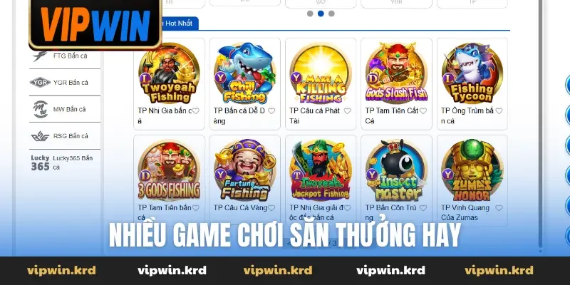 Nhiều game chơi săn thưởng hay